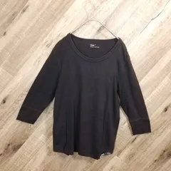 M1-01477【Mens】Gap(ギャップ) 七分袖 Tシャツ (S) / 黒 全体的に毛羽立ち有 右袖近くに白い汚れ有 丸首・左肩・両手首近くに黄ばみ有 G