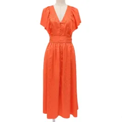 超美品 ケイトスペード Kate Spade 現行ピンクタグ フリルスリーブ フレアスカート ワンピース 0 155‐160cm レディース 花柄 数回使用程度