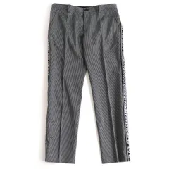 美品□黒タグ ドルチェ＆ガッバーナ ストライプ/サイドライン/ロゴ入り スラックス/トラウザーズ ブラック 48 イタリア製 正規品 メンズのサムネイル