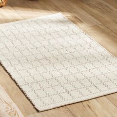 美品】日本製 綿100％ ラグ 185×240 洗える 北欧 アイボリー - メルカリ
