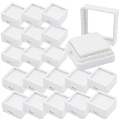 【新着商品】ルースケース 収納 3cm 宝石 黒 白 ルース ケース 宝石ケース 20個 セット ホワイト