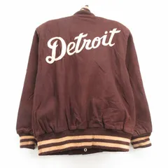 古着 ジェフハミルトン JH DESIGN 長袖 スタジャン キッズ ボーイズ 子供服 90s MLB デトロイトタイガース ウール 茶 ブラウン 内側キルテ