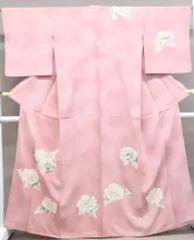 【一輝堂】【着物】付下げ　金駒刺繍　金彩　牡丹文　身丈約164㎝　裄丈約66㎝　25z02-979