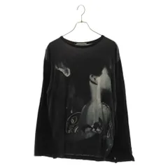 Yohji Yamamoto POUR HOMME (ヨウジヤマモト プールオム) 21AW Graphic Print Long Crew グラフィック プリント ロゴ クルーネック 長袖Tシャツ カットソー HX-T69-270 ブラックのサムネイル
