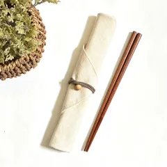 布製箸袋 箸入れ マイ箸ポーチ 箸ケース ハンドメイド アイボリー 生成り はし入れ はし袋 シンプル 無地 布 カトラリーケース