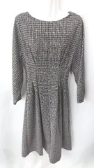 ◇ index インデックス 総柄 長袖 ロング丈 ワンピース サイズM ブラック ブラウン レディース E  【1406050064792】