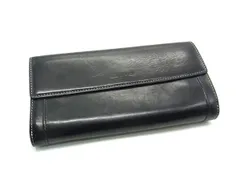 ■美品■ COMME CA DU MODE コムサ・デ・モード レザー 二つ折り 長財布 ウォレット 札入れ 小銭入れ ブラック系 DH3956