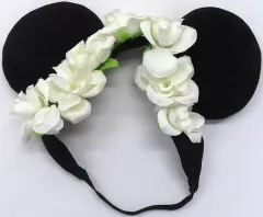 【中古】アクセサリー(非金属)(キャラクター) ミニーマウス お花デザインヘアバンドカチューシャ(ホワイト) 「ディズニー」 東京ディズニーランド限定