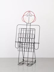 1950 - 60年代 ヴィンテージ アイアン ガール マガジンラック スタンド