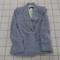 ◇ Θ ZARA ザラ チェック 長袖 テーラードジャケット サイズEUR S USA S MEX 26 ホワイト系ブルー系 レディース E  【1509180010605】