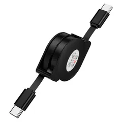 【迅速発送】Vedfoad USB C ケーブル 巻き取り式充電ケーブル 伸縮自在 1m PD60W対応 急速充電タイプCケーブル 高速データ転送 PDケーブル 軽量 コンパクト 断線防止 iPhone16 充電ケーブル 超高耐久 スマホ PD充電ケーブルiP