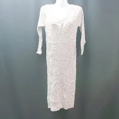 ◇ ROYAL PARTY Vネック ニット フィット タイト 綺麗め 大人 長袖 ロング ワンピース サイズFT グレー レディース E  【1310050037079】