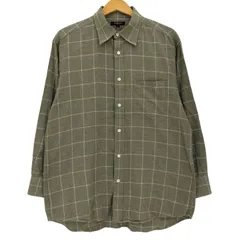 バーバリーロンドン BURBERRY LONDON チェック柄 ロゴ刺繍 七分丈 シャツ メンズ import：L 