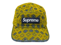 Supreme (シュプリーム) Flocked Denim Camp Cap Yellow キャンプキャップ 20807597 イエロー × ブルー メンズ/036