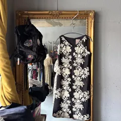 @ シビラ sybilla 刺繍 花柄 ワンピース シャツ ロング ノースリーブ お呼ばれ　デート　オフィスカジュアル　食事会　総柄　可愛い