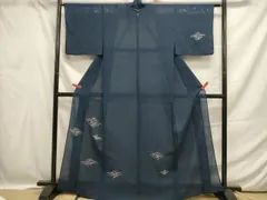 ゆったりLLサイズ　夏着物　165cm　絽　紺　正絹付下げ訪問着　a228 楽天市場】絽 付下げ 洗えるの通販
