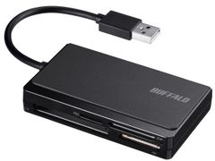 【新品・2営業日で発送】BUFFALO バッファロー BSCR300U2BK USB2.0 マルチカードリーダー ケーブル収納 ブラック(BSCR300U2BK)
