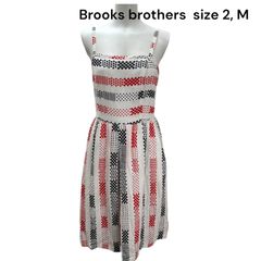 ブルックスブラザーズ　Brooks brothers 　ドット柄　コットン　ワンピース　2、M レディース　S5Q616