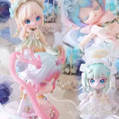✾ᵗʱᵃᵑᵏᵧₒᵤ販売×1✾【アンティーユ、リロロ、ボニーバニー、オビツ11用】スワロフスキーの一粒石チョーカー ブルー、グリーン系 ②