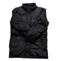BURBERRY バーバリー ダウンジャケット 黒 アウター 上着 ワンポイント メンズ Mサイズ