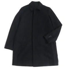 極美品□2018年製 VERSACE COLLECTION/ヴェルサーチ コレクション フライフロント ウール ロング丈 ステンカラーコート 黒 48 メンズのサムネイル