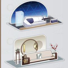 崩壊：スターレイル・公式　アクリルスタンド背景（ミスターフク郎の客室）宇宙ステーション「ヘルタ」茶屋「不夜侯」