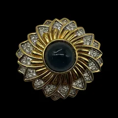 希少 NINA RICCI ニナリッチ ブローチ ゴールド カラーストーン ラインストーン ヴィンテージ