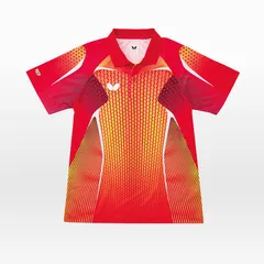 【新品】【Sサイズ】 Butterfly(バタフライ) ユニセックス カペレシオン・シャツ 日本卓球協会公認ユニフォーム レッド 44970-006