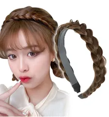 [Herbeluemily] カチューシャ 三つ編み 三編み ヘアバンド ヘアアレンジ 簡単 ヘアアクセ 髪飾り 可愛い ライトブラウン [ライトブラウン]