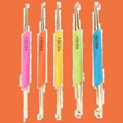 【在庫処分】Qiilu 【5本入】 かぎ針セット 編み針 ダブルフック かぎ針 ソフトラバー 手芸 手編み 編み物 2から6まで