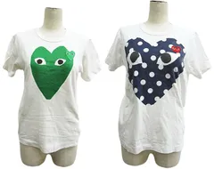 現状品 Tシャツ 2点セット PLAY Comme des Garcons コムデギャルソン レディース Mサイズ Lサイズ 半袖 Tシャツ ハートロゴ L002-0510-4
