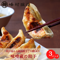 【リニューアル！肉汁溢れる絶品餃子】（冷凍便/1パック12粒入）味噌蔵の餃子（ぎょうざ）x3パックセット