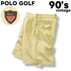 【定番】 90s ヴィンテージ ポロ ゴルフ POLO GOLF 2タック チノ ショーツ 33 ベージュ メンズ