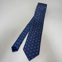 LANVIN ランバン PARIS ネクタイ 小紋柄 総柄 ブルー系 シルク100% フランス製 ブランド