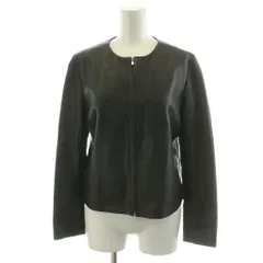 ボールジー BALLSEY トゥモローランド ノーカラージャケット レザージャケット 革ジャン ラムレザー 羊革 36 黒 ブラック 11-07-74-07201 /AN11