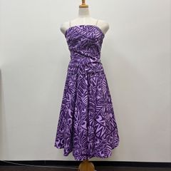 極美品✨シーシーファッションズハワイ製フラダンス ドレス 紫 白