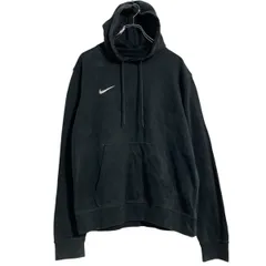 NIKE ロゴスウェット パーカー M ブラック ナイキ プルオーバー スポーツ 裏起毛 ポケット 古着卸 アメリカ仕入 a611-6128