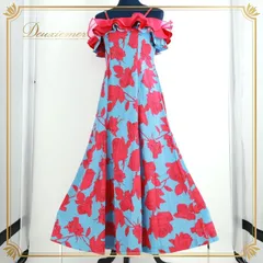 フラダンス 衣装 ワンピース ドレス ブルー系 フラドリーム フラ ダンス 花柄 水色 マゼンタ Hula Dream 花柄 ハワイアン アロハ フリル 水色 かわいい 上品 ハワイアンプリント キャミソール ピンク系