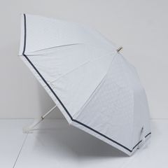 折りたたみ日傘 FURLA フルラ USED美品 晴雨兼用 モノグラム ロゴ刺繍 ホワイト UV 50cm FS9134