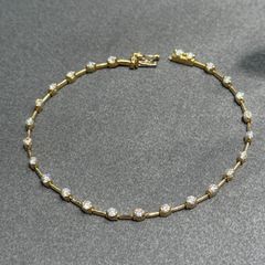 LINE K18(YG) 天然ダイヤ1.25ct ブレスレット