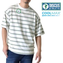 DISCUS ディスカス 《09ホワイト》新品 未使用 COOLMAX 半袖Ｔシャツ メンズ レトロ ボーダー カジュアル アメカジ【A1H】【メール便2】ファッション メンズ M L XL 夏