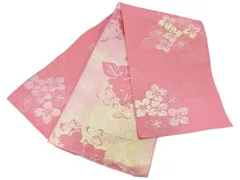 着物美人 送料込み 浴衣帯 長尺 日本製 半幅帯 細帯 夏帯 帯 浴衣帯ピンク 半幅帯ピンク 浴衣帯紫陽花 半幅帯紫陽花 浴衣帯ラメ 半幅帯ラメ 浴衣帯くすみ くすみ 浴衣半幅帯 浴衣帯女性 半幅帯女性 浴衣帯女の子 【 ピンク 紫陽花 】m461762k3