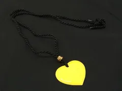 ChristianDior クリスチャンディオール ハート ネックレス ペンダント アクセサリー レディース イエロー系×ブラック系 DG2801