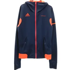 adidas アディダス FRANK フランク コラボ フードグラフィックSAL ジャケット S ネイビー フットボール メンズ 古着
