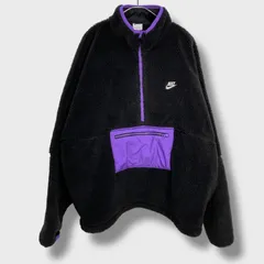 ☆NIKE☆ナイキ☆クラブフリースハーフジッププルオーバー☆ボアフリース☆ブラック☆パープル☆XL☆C25M