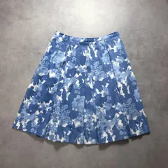 WH003●MaxMara WEWKEND：花柄タックスカート ●40● ブルー系 マックスマーラのサムネイル