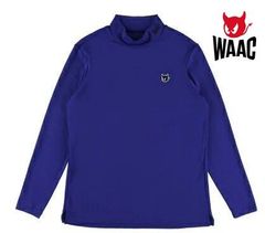 ※土215新品▼春 メーカー価格19,800円 ワック WAAC 長袖Tシャツ 【 M 】 ゴルフウェア モックネック 長袖カットソー WAAC ストレッチ性