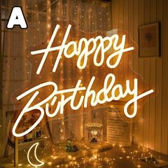 ネオンライト happy birthday アクリル LED ネオンサイン 装飾 インテリア 寝室 ベットルーム リビング おしゃれ かわいい きれい キラキラ 英語