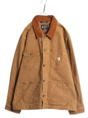 【お得なクーポン配布中!】 US企画 カーハート チョア コート メンズ XXL 古着 ワーク ブラウン ダック カバーオール ジャケット ブルゾン ストレッチ 茶 大きいサイズ
