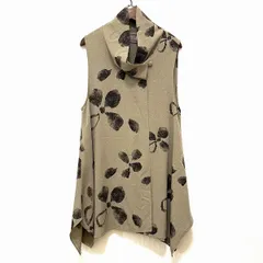 #anc 詩仙堂 ヒトシタムラ HITOSHI TAMURA ベスト・ジレ ベージュ系 黒 ちりめん 柄 レディース [931447]